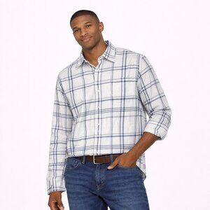 Marc Anthony stretch slim fit grey scotch plaid long sleeve shirt S: XXL